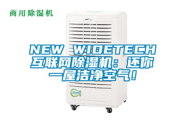 NEW WIDETECH互聯(lián)網(wǎng)除濕機(jī)：還你一屋潔凈空氣！