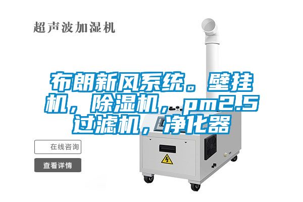 布朗新風(fēng)系統(tǒng)。壁掛機(jī)，除濕機(jī)，pm2.5過濾機(jī)，凈化器