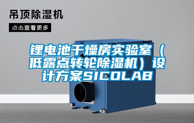 鋰電池干燥房實驗室（低露點轉(zhuǎn)輪除濕機）設(shè)計方案SICOLAB